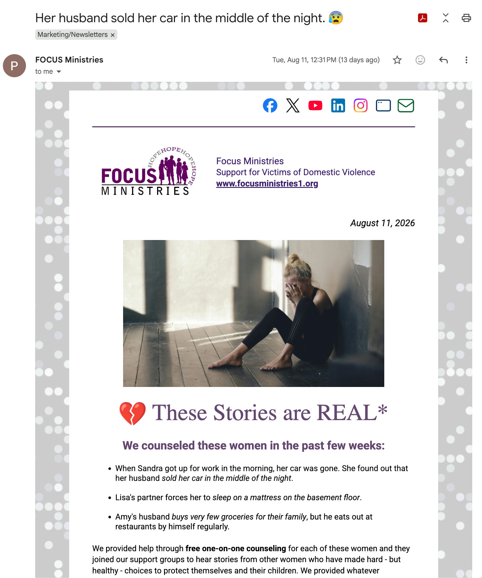 eNewsletter Screenshot